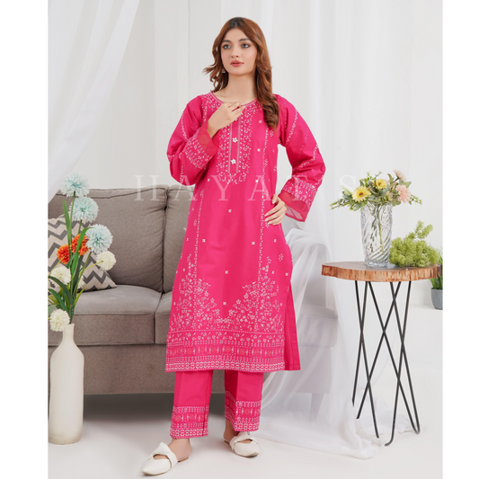 2 Pc Embroidered Khaddar Co-Ord Set  | Ready to wear| Hayats