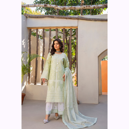 KC-1445 Embroidered Cambric Cotton Farshi Shalwar Ready to Wear 3 Pc - Karma Collection