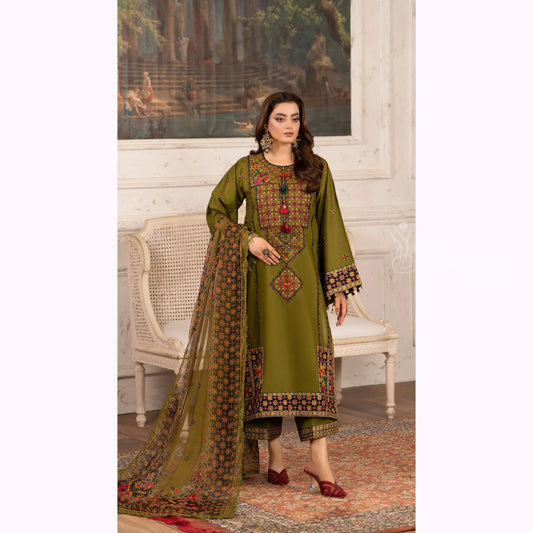 KC-1567 "Tabeer" Embroidered Festive Cambric Cotton Collection by Karma Collection