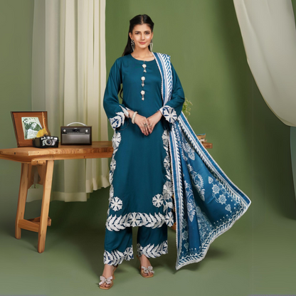 3 Pc Winter Linen Collection with Wool Shawl | Winter Collection | SIMRANS