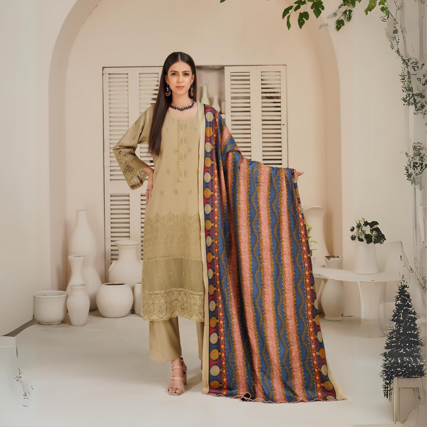 3 Pc Dhanak Collection | Ready to Wear | MUNIRA | UMMUN07