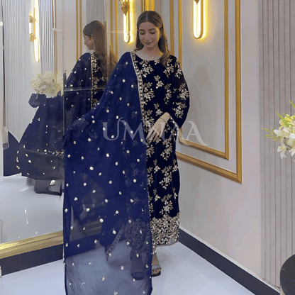 UA-43  Luxury Embroidered Handwork Velvet Collection UMNAA