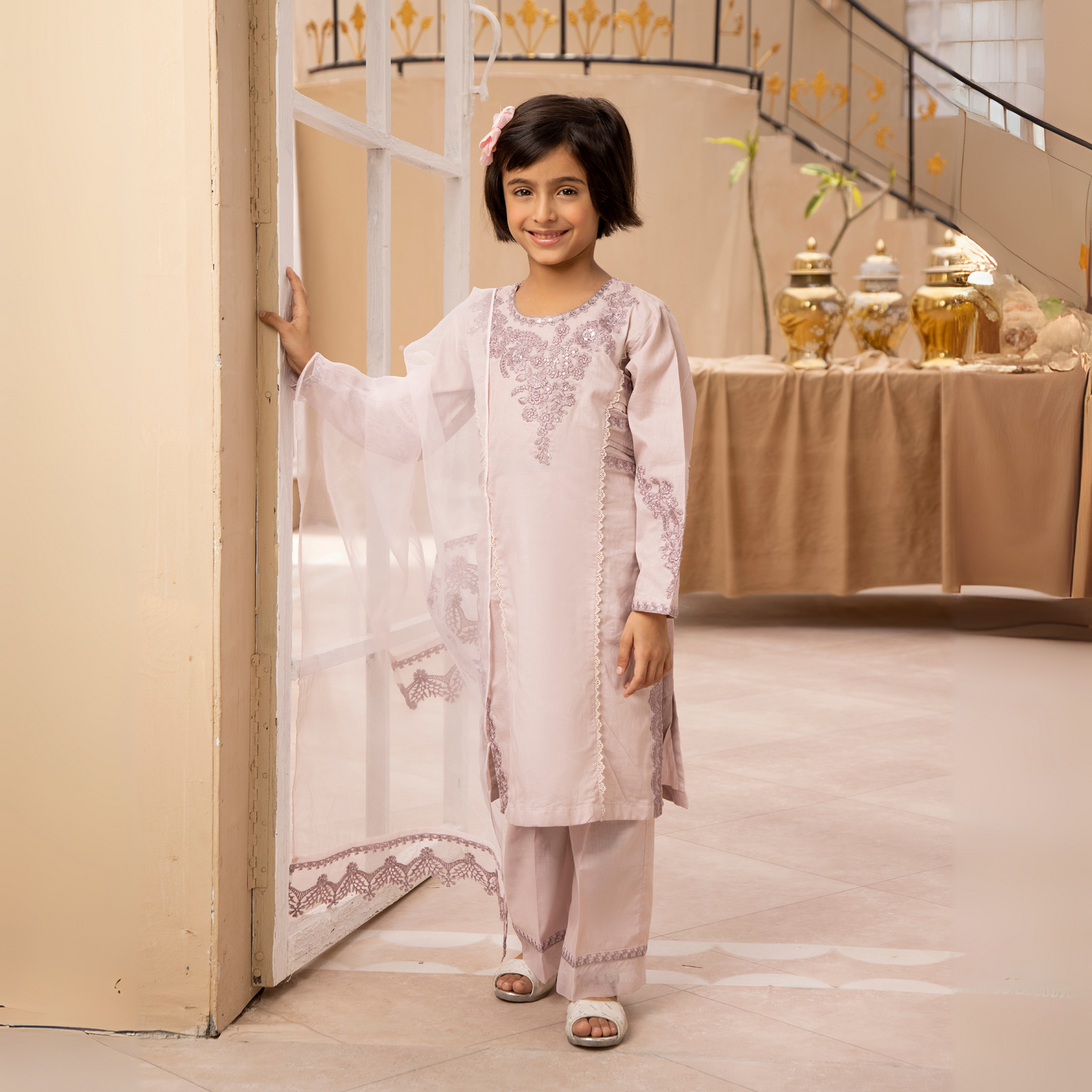 UMS-12 3 Pc Mother & Daughter Luxury Cambric Cotton by Simrans