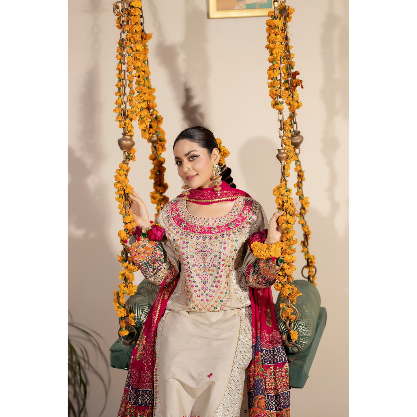 KC-1432 Embroidered Cambric Cotton Dress Ready to Wear 3 Pc - Karma Collection