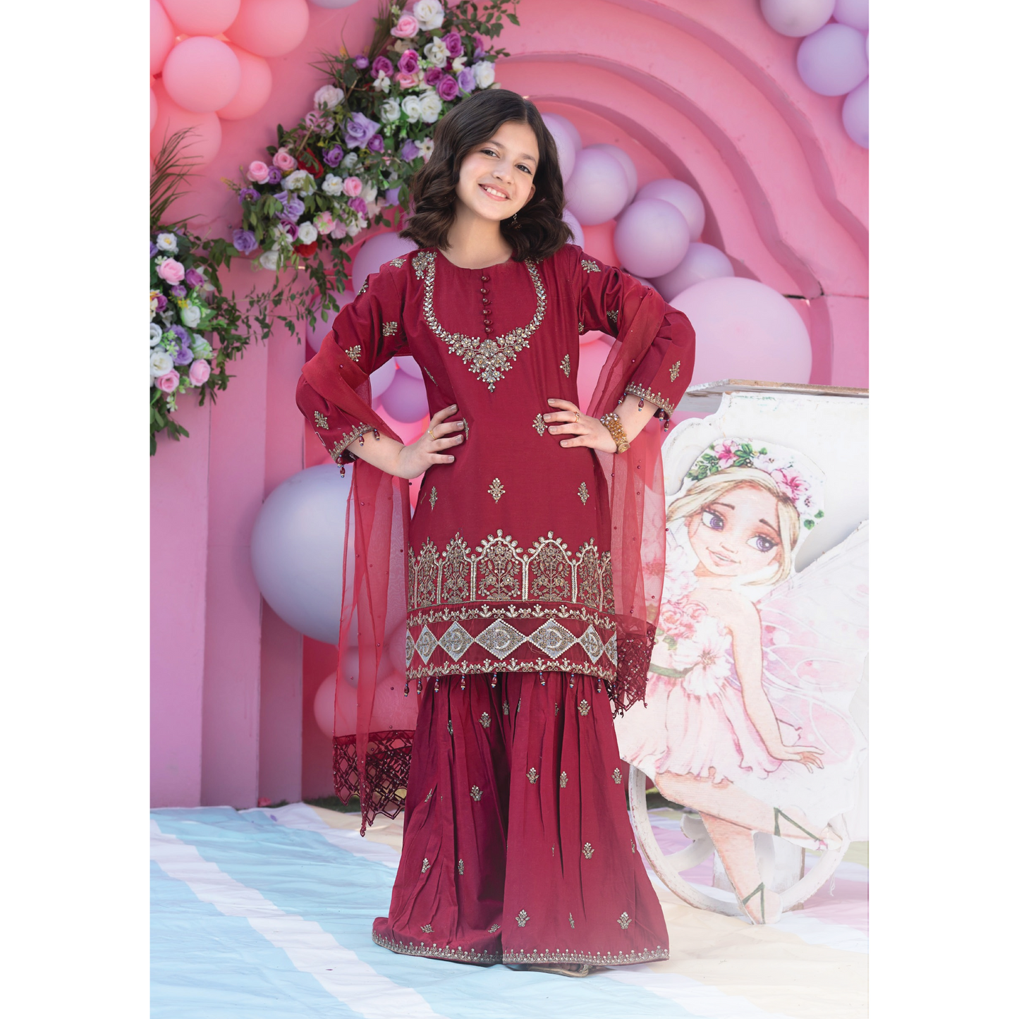 UAL-03 Kids 3 Pc Luxury Festive Cambric Cotton Eid Collection by Allys