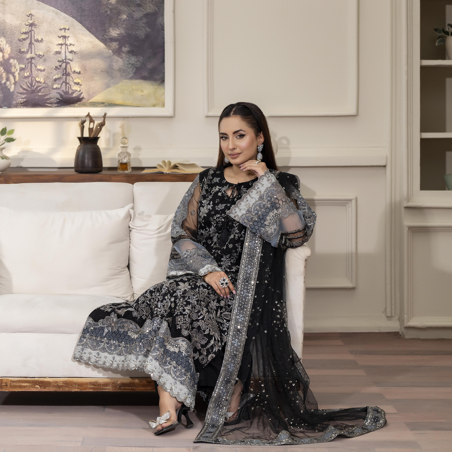 UTT-08 Luxury Festive Net Collection | Ready to Wear | Traditional Thread