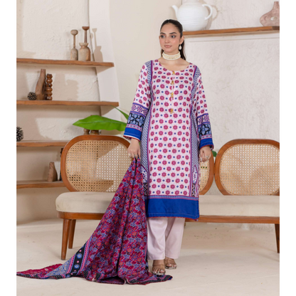 UA-106 Printed "Ajrak Style" Linen Collection by UMNAA