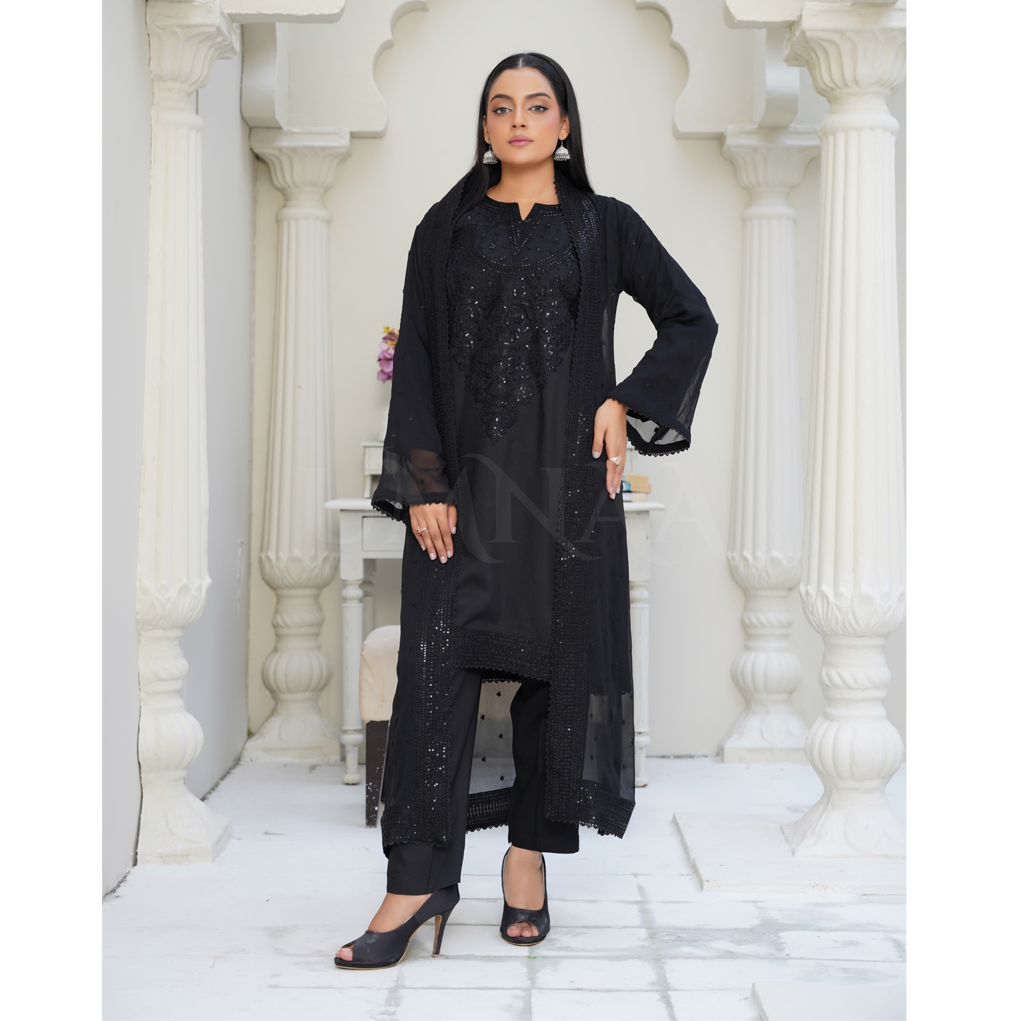 UA-116 Embroidered Jacket Style Collection | Ready to Wear | Umnaa