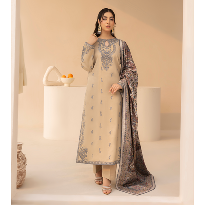 UMS-36 Anya by Simrans Embroidered Dhanak Dress with Winter Shawl | Ready to Wear | Asian Clothes