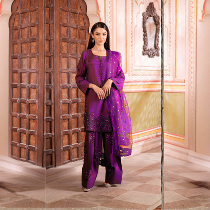 RA-22 Luxury Raw Silk Embroidered Farshi Shalwar Best Selling Collection |Ready to Wear | Raniya.h