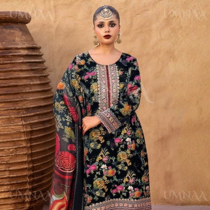 UA-132 Embroidered Viscose Linen 3 Pc | Ready to Wear | Asian Clothes