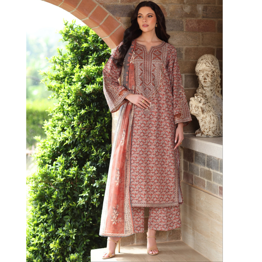 UA-138 Embroidered Printed khaddar Collection by Umnaa | Ready to Wear | Asian Clothes