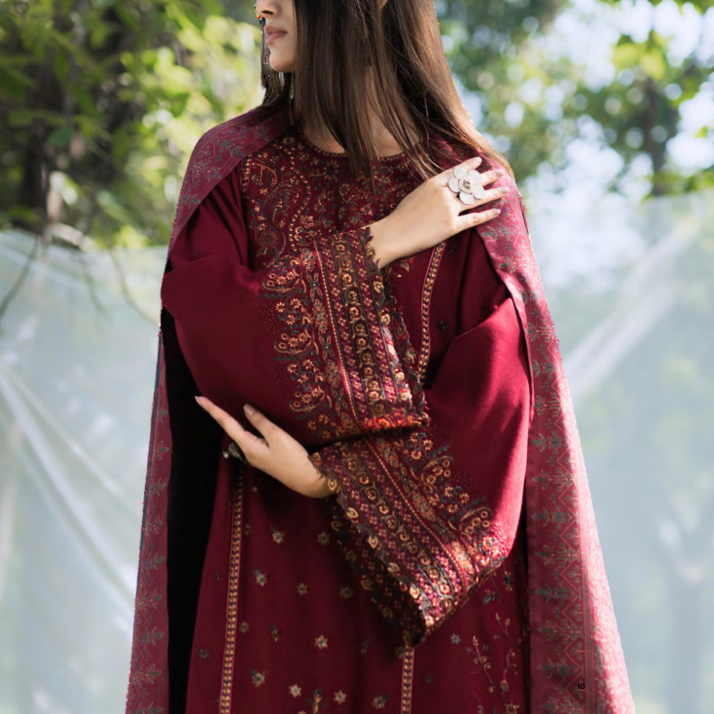 UCA-31 Embroidered Dhanak with Pashmina Shawl Winter Collection by Casuallite