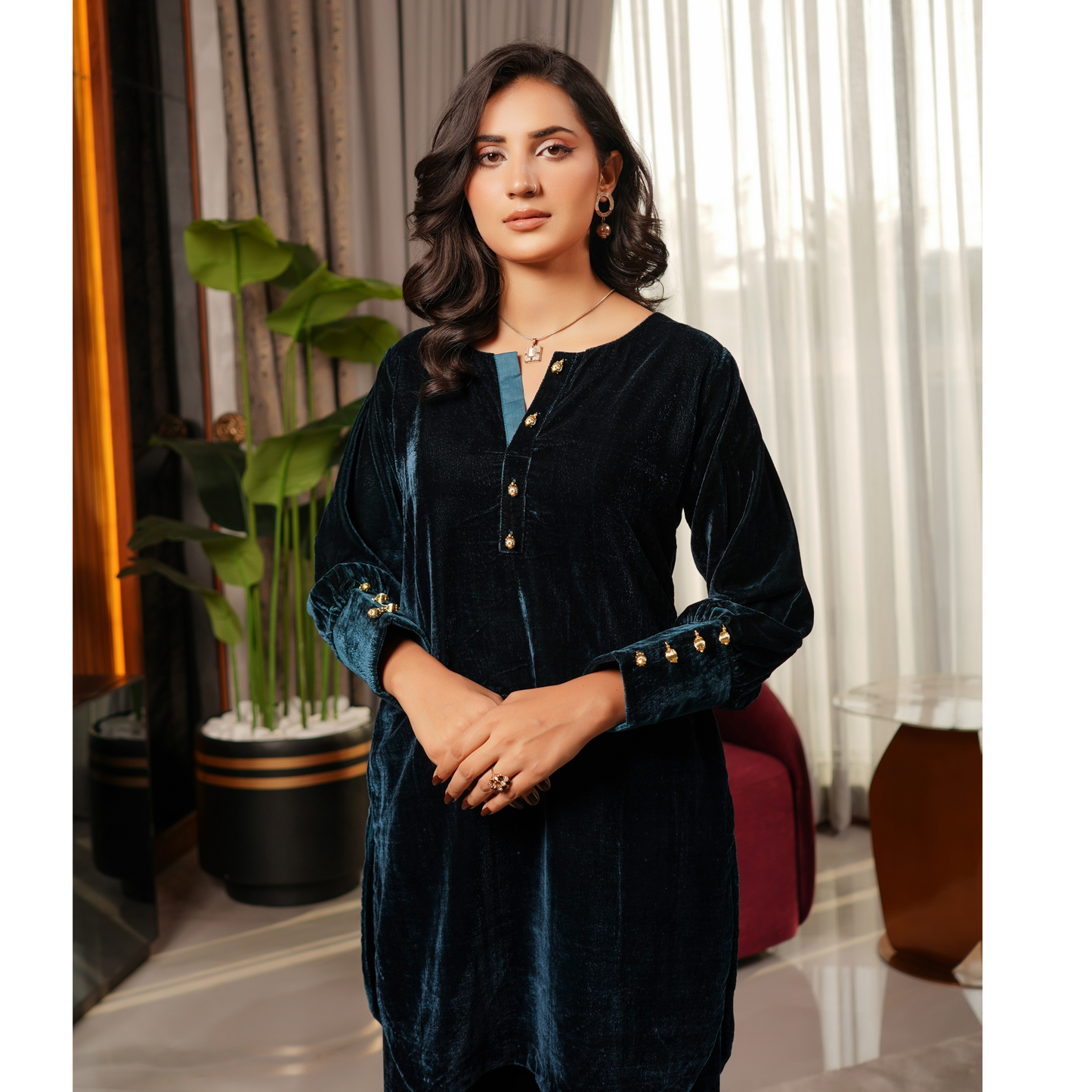 UMS-44 Coco by Simrans Velvet Co-Ords set | Ready to Wear | Asian Clothes