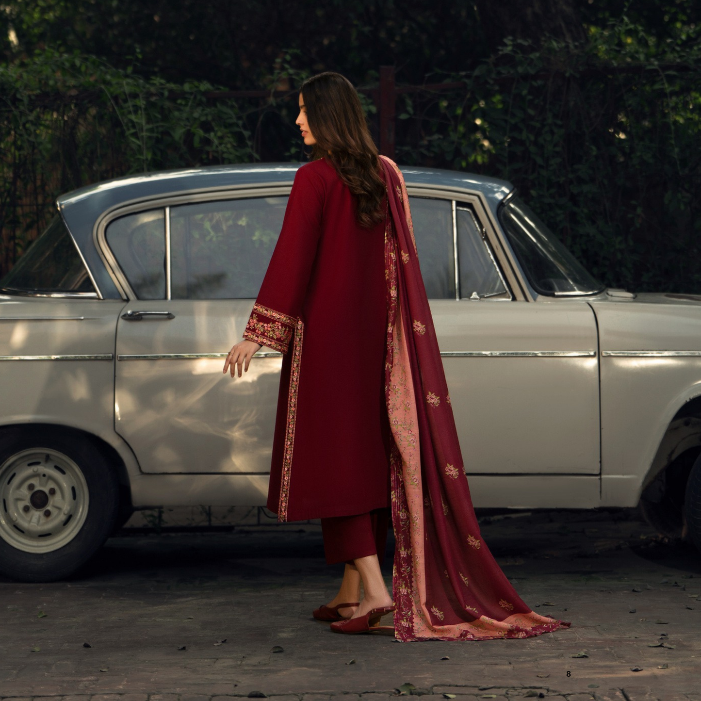 UCA-33 "Shadows" Embroidered Khaddar with Wool Shawl Winter Collection by Casuallite