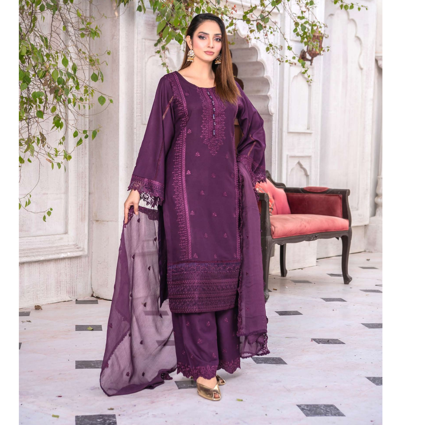 UMRZ-53 "Asim Jofa LUX " Embroidered Dhanak Collection By Rangz