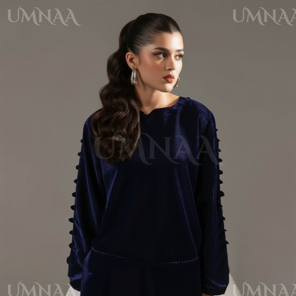 UA-149 Solid Velvet Farshi Shalwar Collection by Umnaa