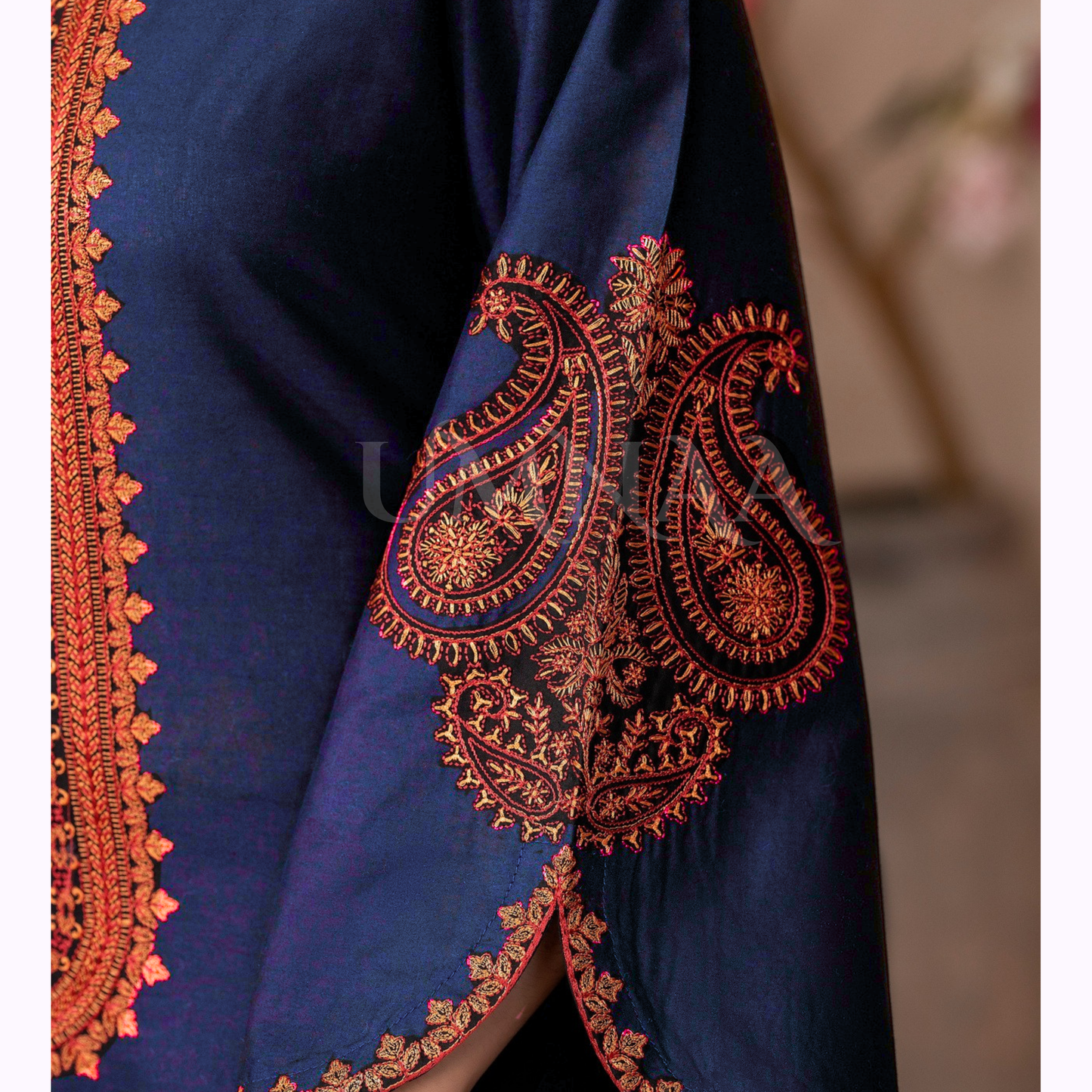 UA-155 Embroidered Slub Linen Farshi Shalwar Collection | Ready by Wear | Pakistani Dress Asian Clothes Umnaa