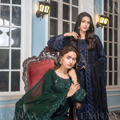 UA-159 Embroidered Dhanak Collection by Umnaa