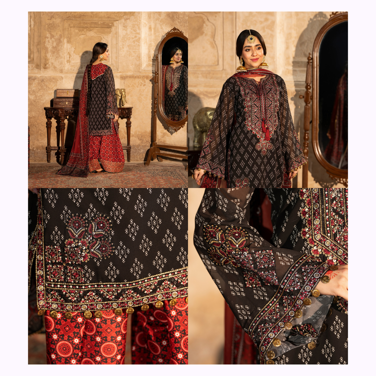 "AURA" Embroidered Georgette Collection by Karma Collection