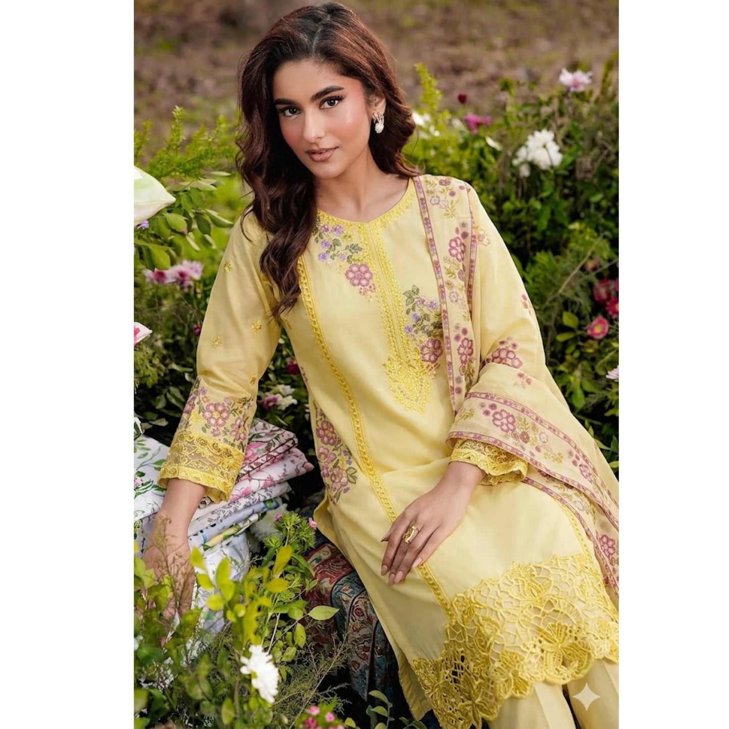 UA-185 Embroidered Cotton 3-Piece Collection | Ready to Wear Asian clothes