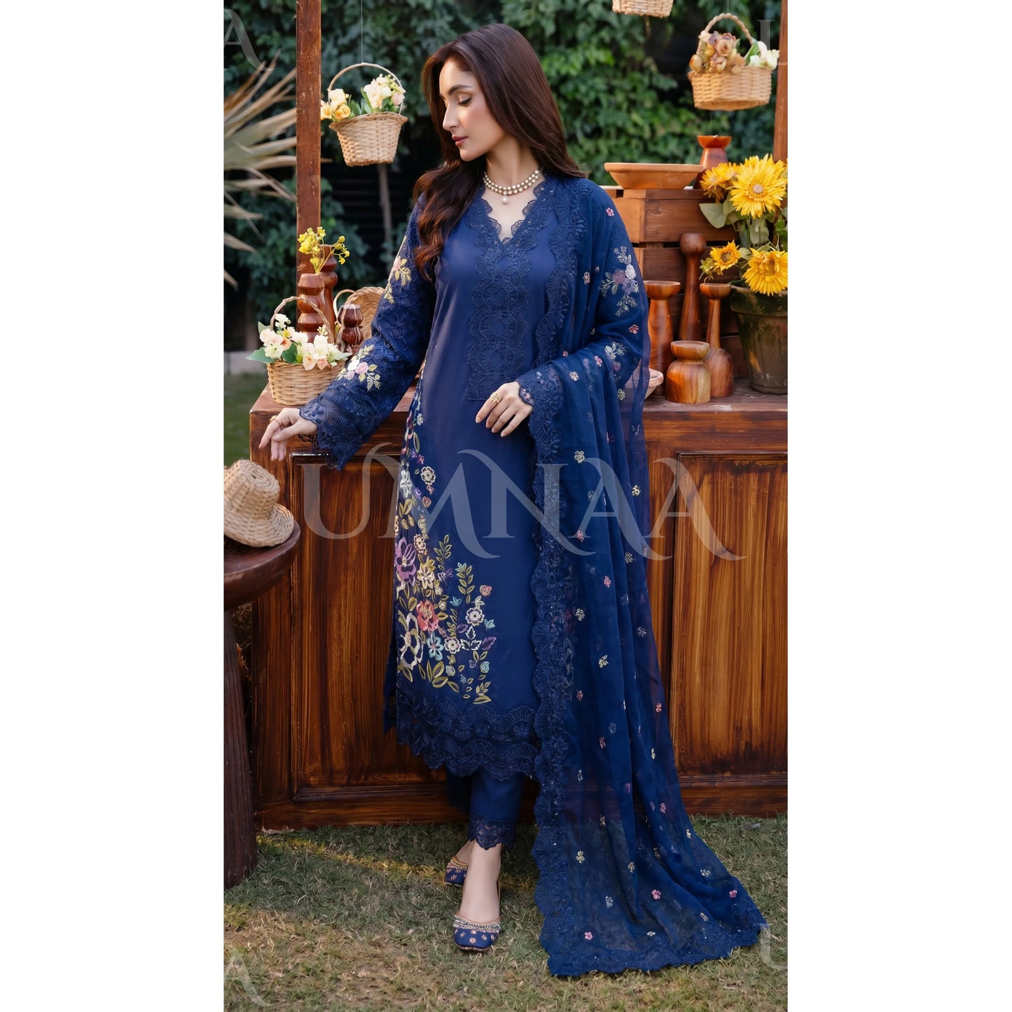 UA-191 Embroidered Cotton Collection 3 Piece | Ready to Wear | Asian clothes