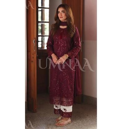 UA-192 festive Embroidered Cotton Collection with Chiffon Duppatta | Ready to Wear | Asian clothes