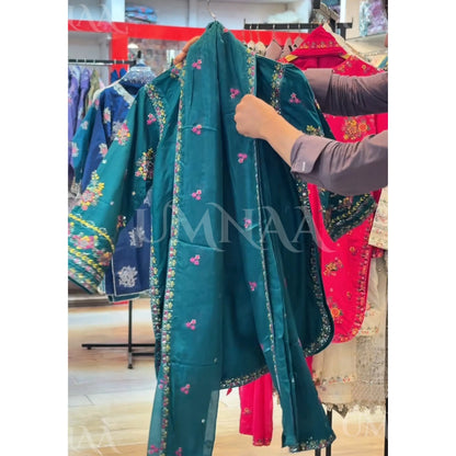 UA-194 Embroidered Cotton Farshi Shalwar Collection by Umnaa | Ready to Wear Pakistani Asian Clothing