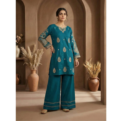 UA-196 Embroidered Cotton Lawn Co-Ords Set by Umnaa Ready to Wear Pakistani Asian casual Modest clothes