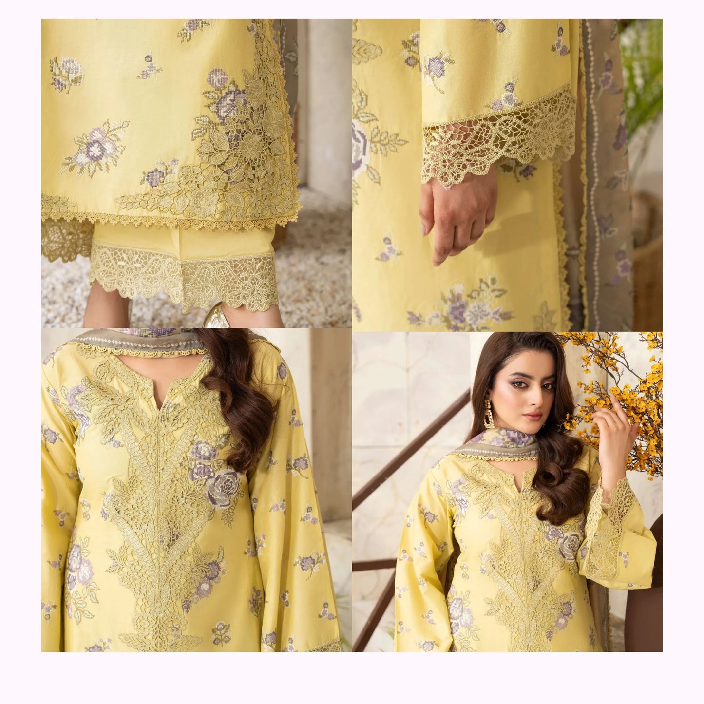 KC-1569 "Tabeer" Embroidered Festive Cambric Cotton Collection by Karma Collection