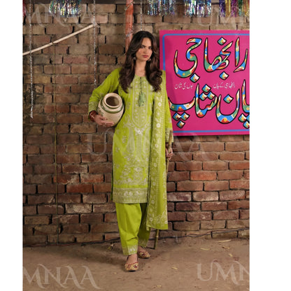 UA-199 Embroidered Cambric Cotton Collection by Umnaa | Ready to Wear Pakistani Asian clothes for women