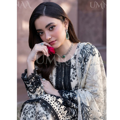UA-212 Embroidered Printed Slub Poly Lawn Farshi Shalwar Collection by Umnaa | Ready to Wear Pakistani Asian Clothing