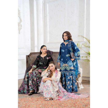 UMRZ-61 "Riwayat" by Rangz Embroidered Cotton with poly Lawn Sharara Festive collection| Ready to Wear Pakistani Asian clothes