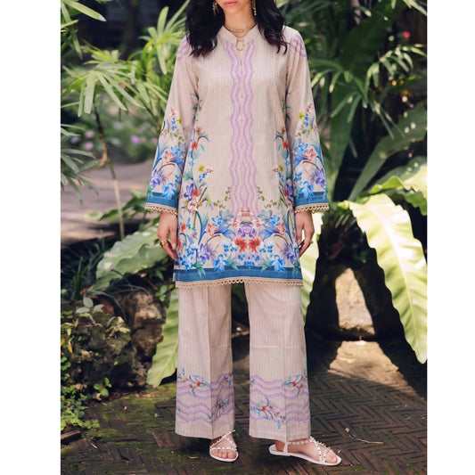 USN-20 Printed Lawn 2 Piece Co-Ord Set for Women | Soft Summer Casual Wear by Saphron