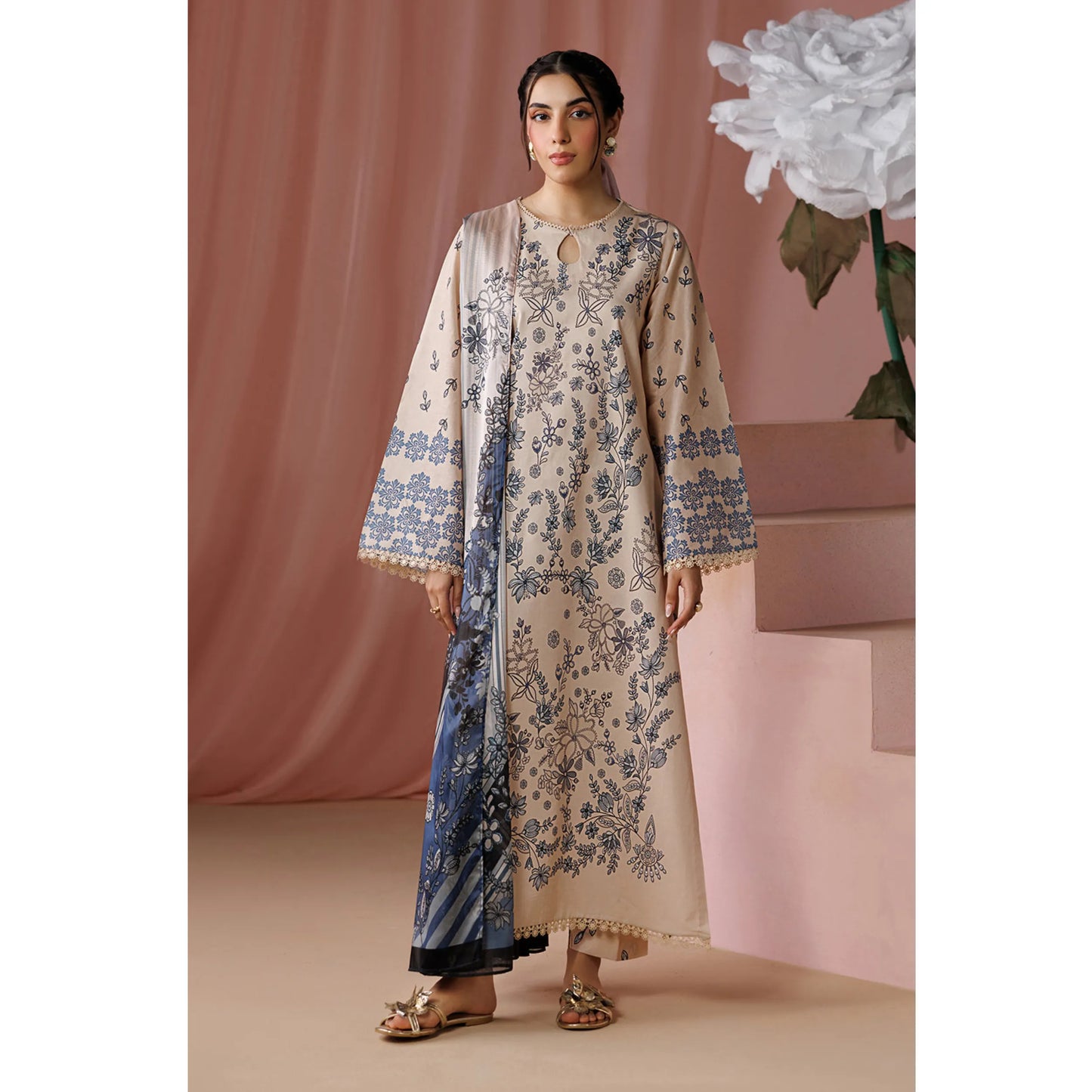 UE-02 "Printed Essential" by Esra Fashion Summer Printed Lawn 3 Piece Collection | Pakistani Asian Clothes