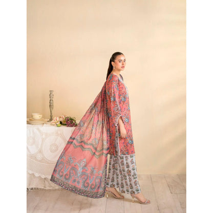 RA-37 Embroidered Printed Lawn Dress with Printed Cotton Silk Dupatta | Women's 3 Piece Summer Suit