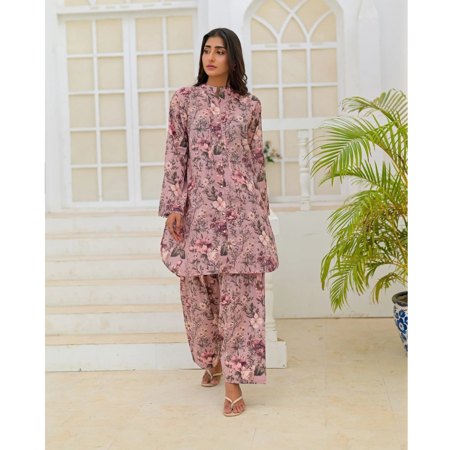 UA-248 Printed Lawn 2 Piece Co-Ord Set | Soft Breathable Summer Outfit | Casual Matching Shirt & Trouser Set by Umnaa