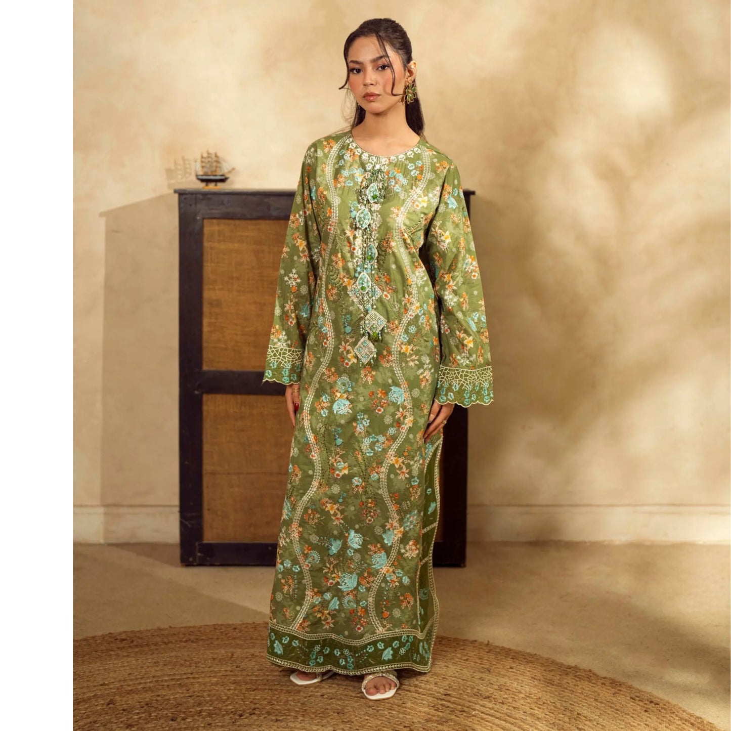 UGL-01 Printed Lawn Kaftan 2 Piece Set by Guzel