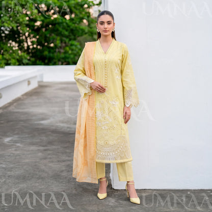 UA-272 Embroidered Cambric Cotton 3 Pc Collection | Umnaa