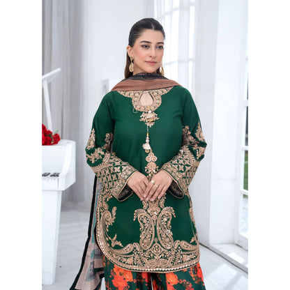 UTT-25 " Ethnic" Cambric Cotton 3 Pc Collection | Traditional Thread