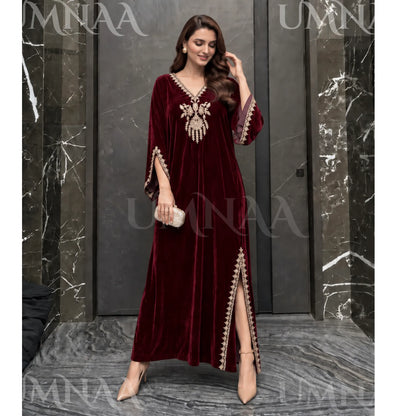 UA-304 Luxury Embroidered Kaftan 1 Pc | Umnaa