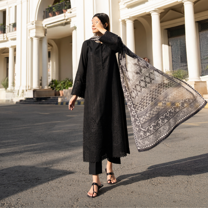 UCA-22 3 pc Summer Cotton Lawn Monochrome Collection | Ready to Wear | Casuallite