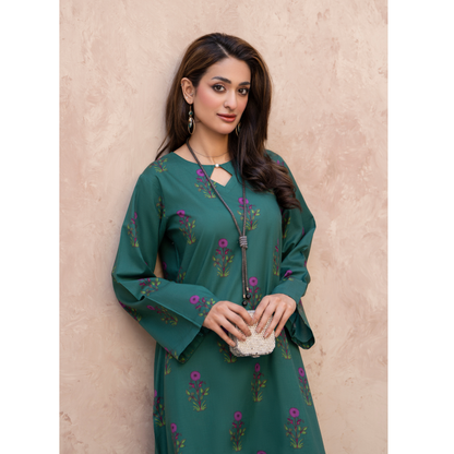RA-34 Embroidered Lawn Kaftan Style and Short Farshi Shalwar 2 Piece Casual Summer Collection by Raniya.h
