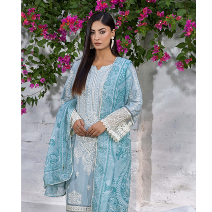 UTT-05 Embroidered Cambric Cotton 3 Pc Ready to wear Collection | Traditional Thread