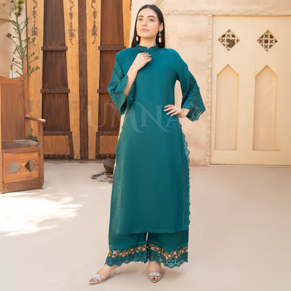 UA-58 Embroidered Viscose Linen 2 Pc Pakistani Co Ord Set Dress | UMNAA