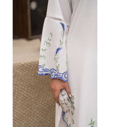 UA-247 Embroidered Cambric Cotton Kaftan Style Co-Ord Set Asian Wear | Umnaa