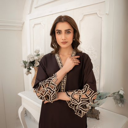 UA-55 Embroidered Viscose Linen 2 Pc Pakistani Co Ord Set Dress | UMNAA