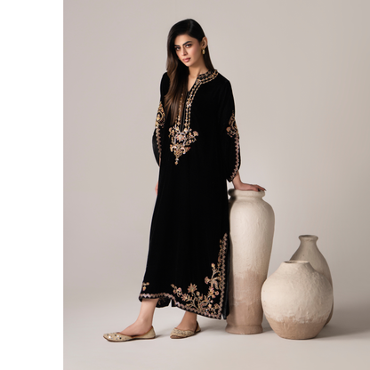 RA-26 Velvet Kaftan Dress Collection| Embroidered 1 Piece Festive Wear