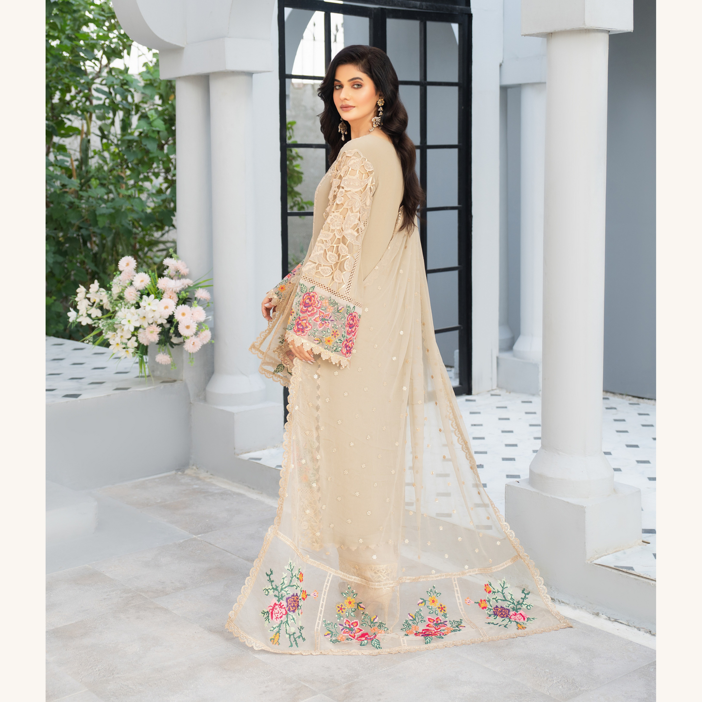 3 Piece Luxury Chiffon Ready to Wear Collection | karma Collection UMKC0903