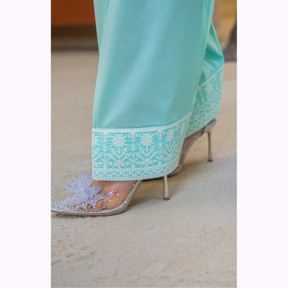 KC-1440 Embroidered Cambric Cotton Farshi Shalwar Ready to Wear 3 Pc - Karma Collection